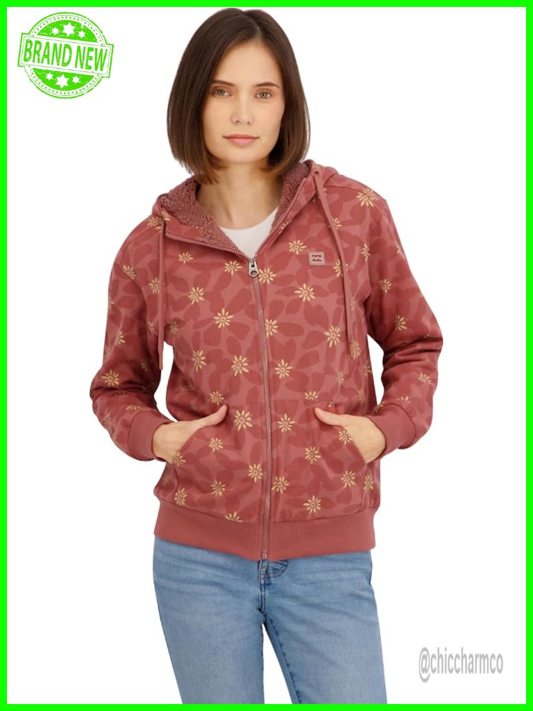 Women's Oversized Sherpa Lined Hoodie Jacket Full Zip Fleece